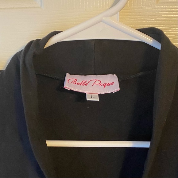 Black Crop Shrug Rouched Sides - Picture 2 of 3